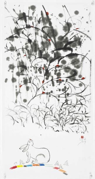 이근우_詩心, 35×68cm, 종이에 먹과 색, 2024