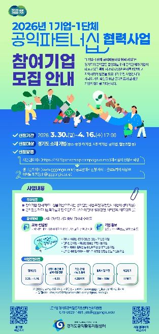 1기업-1단체 파트너십 협력사업 참여기업 모집 웹자보